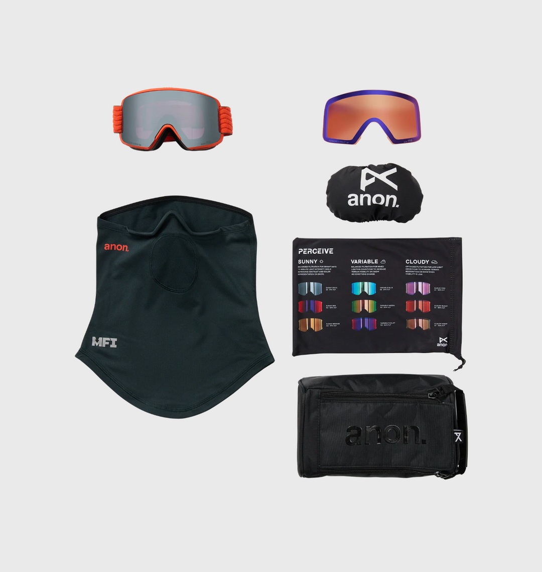 Anon M6 Goggle Low Bridge Fiesta Red w/ Perceive Sunny Onyx