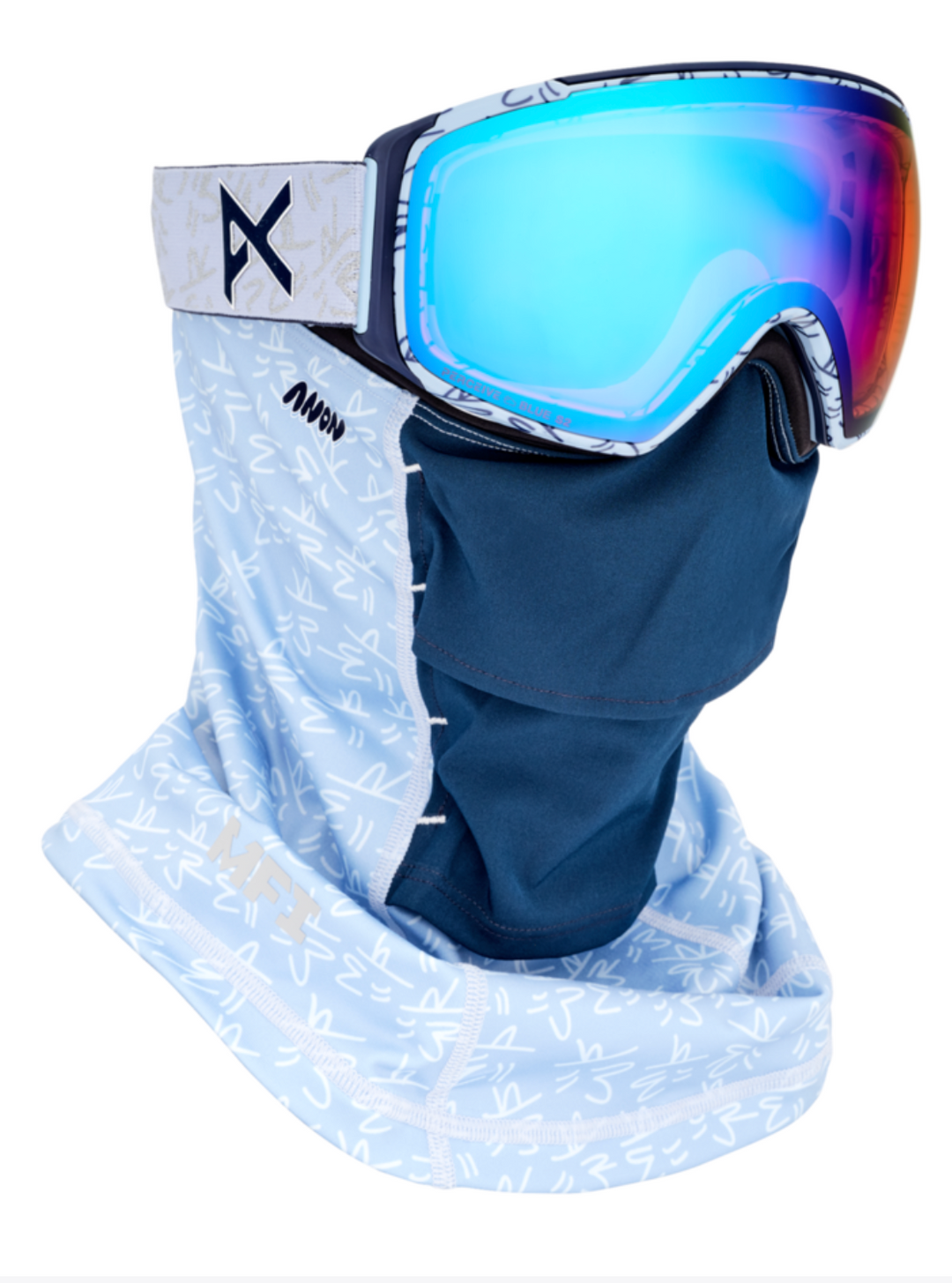 Anon M4S Toric Low Bridge Goggle LBMIDNIGHTGUS w/ Perceive Variable Blue