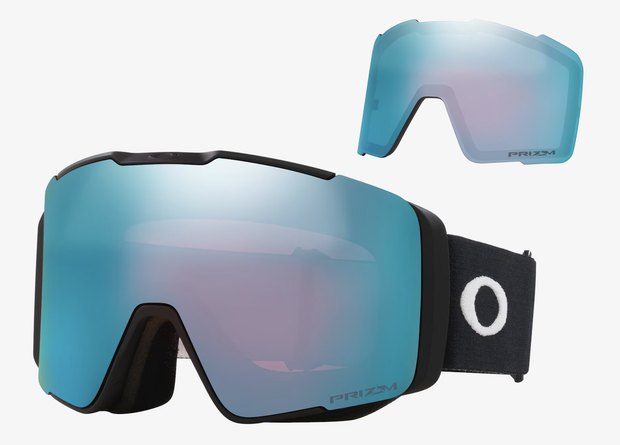 Oakley Line Miner Pro  M  Asian Fit Matte Black Goggles  w/ Prizm Sapphire Iridium and Prizm Iced Iridium