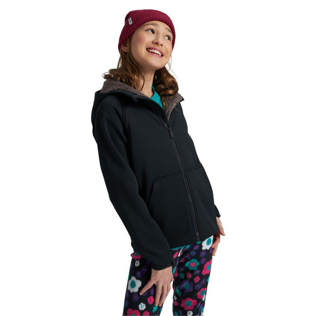 Burton Kids Crown Weatherproof Sherpa Full Zip-Hoodie-Burton-Xs-True Black-