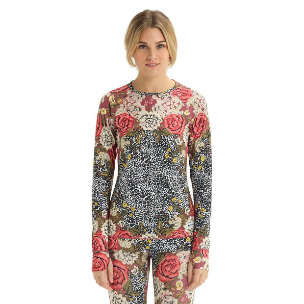 Burton Womens Lightweight Crew-Thermal-Burton-L-Cheetah Floral-