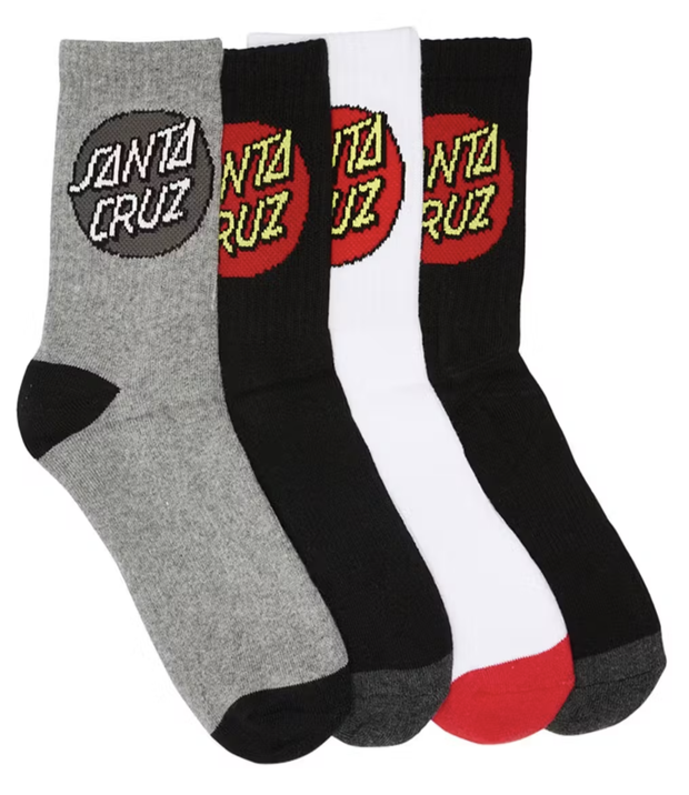 Santa Cruz Classic Dot Socks Multi 7-11 Mens 4pk