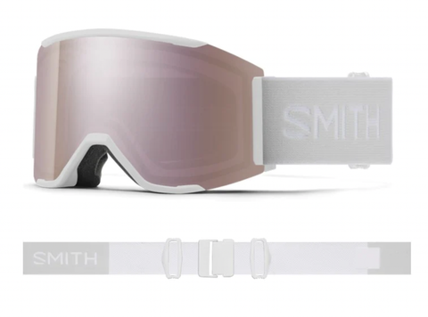 Smith Squad Mag Goggle White Vapor w/ Chomapop Everyday Rose Gold Mirror