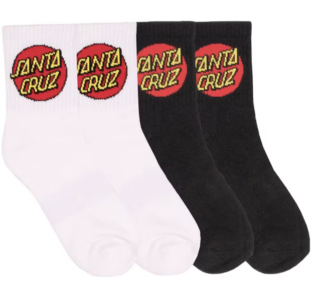 Santa Cruz Classic Dot Socks 6-10 Womens 4pk