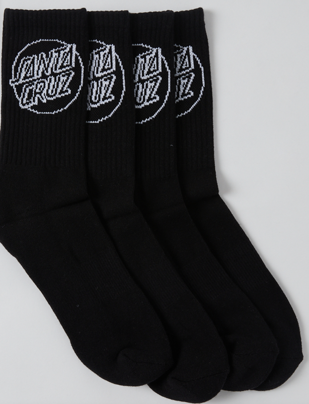 Santa Cruz Classic Dot Socks Black Youth 4pk