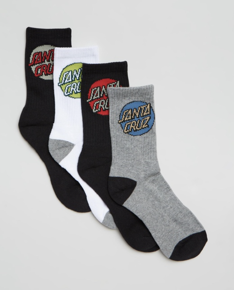 Santa Cruz Other Dot Sock Crew 2-8 Youth 4 pk