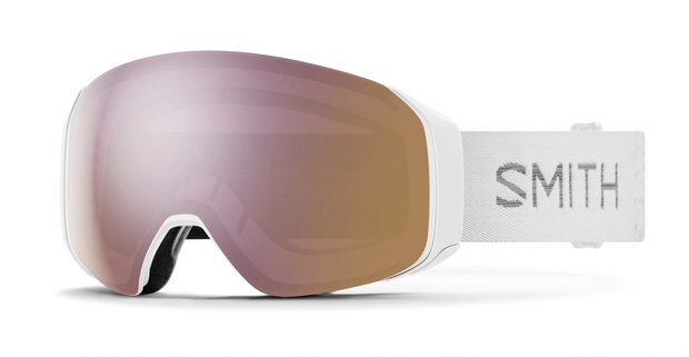 Smith 4D Mag S Goggle - White Chunky Knit w/ Chromapop Everyday Rose Gold Mirror