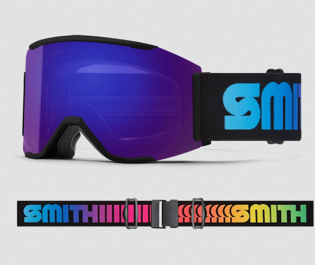 Smith Squad Mag Goggle, Draplin Spectrum Chromapop Everyday Violet Mirror w/ Storm Rose Flash