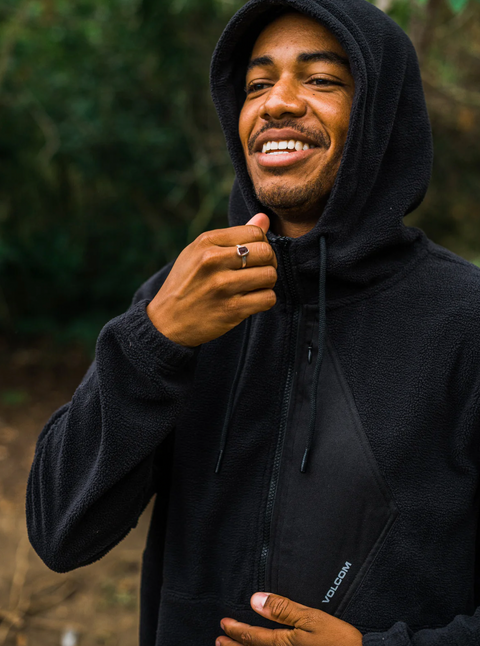 Volcom black zip best sale hoodie