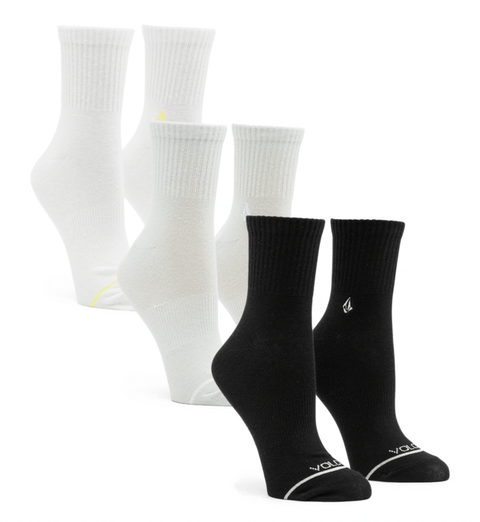 Volcom Womens The New Crew Sock 3PK